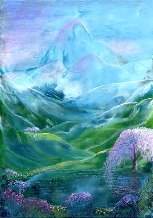 Blue Mountain Pool - giclee on canvas
