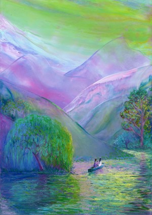 Following the Flow - giclee on canvas