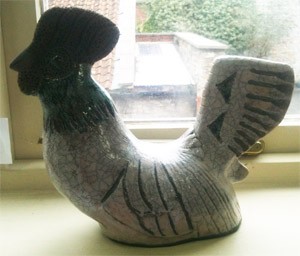 Rooster - Raku fired ceramic