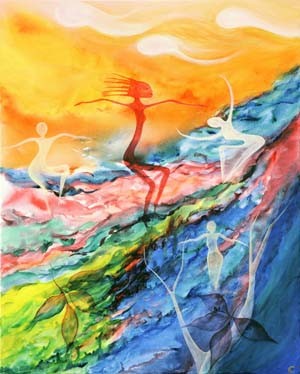 "Spirit Dance" Acrylic painting 24" x 30"
