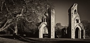 Glastonbury Abbey. Looking East from the Nave - Limited Edition Print 30" x 15"
