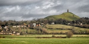 Glastonbury Tor. View from the South - Limited editiion print, 48" x 24"