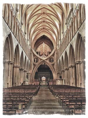 Wells Cathedral, The Nave - limited edition print 41" x 31"