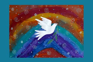 Rainbow Peace Dove - Giclee Print