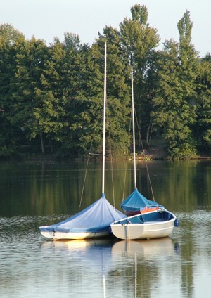 Career Boats on a lake - giclee print