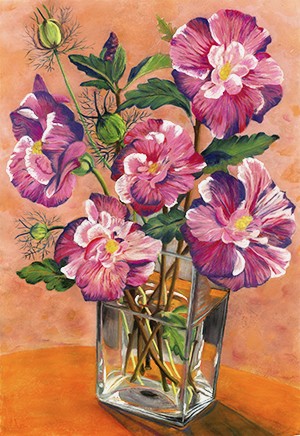 Hibiscus, soft pastel on paper - original